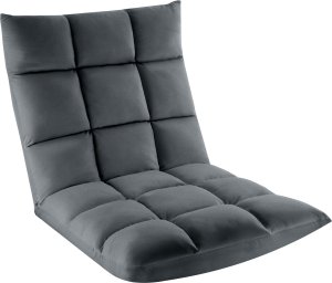 Tectake Fotel relaksacyjny Snooze, 2 w 1, aksamit, 14-stopniowa regulacja - szary 1