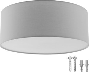 Lampa sufitowa Tectake Lampa sufitowa Circum, tekstylny klosz o wyglądzie lnu - szary 1