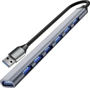 HUB USB Iso Trade HUB USB- 1 port 3.2 + 6 portów 2.0 Izoxis 24374 2