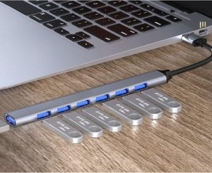 HUB USB Iso Trade HUB USB- 1 port 3.2 + 6 portów 2.0 Izoxis 24374 8