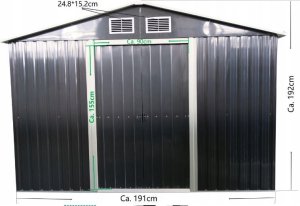 kontrast Domek metalowy na narzędzia blaszak, szopa 191x277x192 szary antracytowy 3