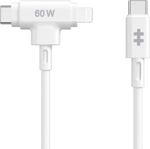 Kabel USB Targus HyperJuice Silicone USB-C to USB-C Lightning Hybrid 60W White 1