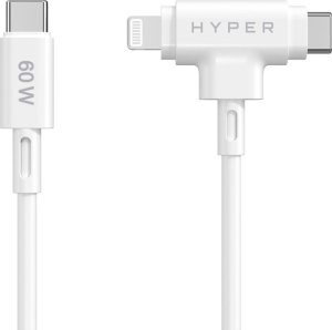 Kabel USB Targus USB-C - USB-C + Lightning 1.5 m Biały (HJ4010WHGL) 2