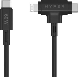 Kabel USB Targus USB-C - USB-C + Lightning 1.5 m Czarny (HJ4010BKGL) 2