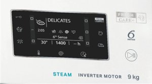 Pralka Whirlpool WHIRLPOOL Washing machine FFD 9489 BV EE, 9kg, 1400 rpm, Energy class A, Depth 63 cm, Inverter motor, Black doors 6