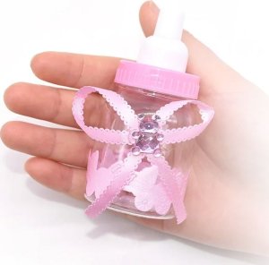 Mikamax Niebieski Zestaw na Baby Shower, Chrzciny, Podziękowania dla Gości - Butla + 30 Mini Butelek 5