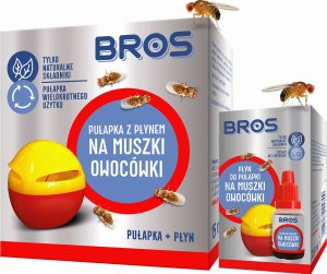 Bros Zestaw BROS - pułapka z płynem na muszki owocówki + płyn do pułapki na muszki owocówki 15ml 1