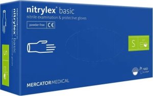 Mercator Rękawice Nitrylowe 100 sztuk / Niebieskie / Nitrylex Basic Dark Blue (XS 5-6) 3