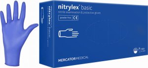 Mercator Rękawice Nitrylowe 100 sztuk / Niebieskie / Nitrylex Basic Dark Blue (S 6-7) 11