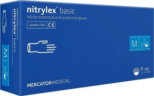 Mercator Rękawice Nitrylowe 100 sztuk / Niebieskie / Nitrylex Basic Dark Blue (S 6-7) 4
