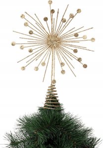 Atmosphera Złota gwiazda na czubek choinki, 30 cm 2