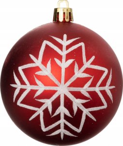 Atmosphera Zestaw czerwonych bombek z białym wzorem, Ø 8 cm 2