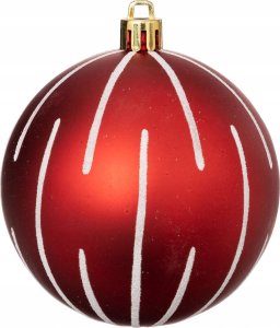 Atmosphera Zestaw czerwonych bombek z białym wzorem, Ø 8 cm 3