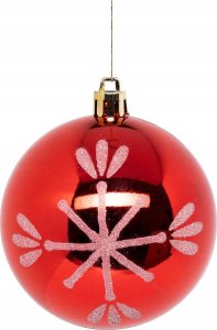 Atmosphera Zestaw czerwonych bombek z białym wzorem, Ø 8 cm 4