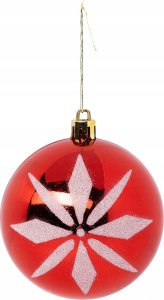 Atmosphera Zestaw czerwonych bombek z białym wzorem, Ø 8 cm 5