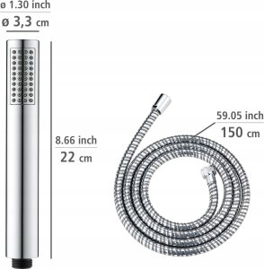 Wenko Zestaw prysznicowy słuchawka z uchwytem + wąż BASIC 2