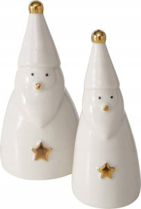 Boltze Dwie figurki porcelanowe JELKI, białe Mikołaje 1