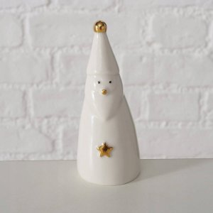 Boltze Dwie figurki porcelanowe JELKI, białe Mikołaje 3