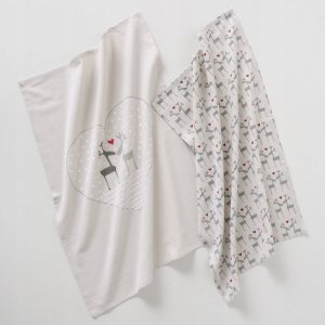 Boltze Ścierki kuchenne w świąteczny wzór LOVELIES, 50 x 70 cm, 2 szt. 2