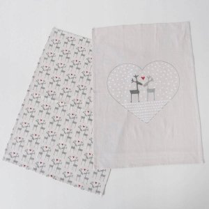 Boltze Ścierki kuchenne w świąteczny wzór LOVELIES, 50 x 70 cm, 2 szt. 6