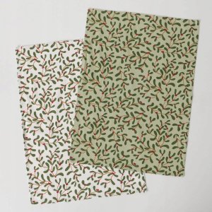 Boltze Ścierki kuchenne w drobny wzór MISTLETOE, 50 x 70 cm, 2 szt. 2