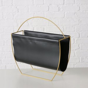 Boltze Gazetnik ze sztucznej skóry i metalu RULANA, wys. 40,5 cm 2