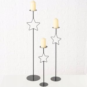 Boltze Metalowe świeczniki z gwiazdką GUILA, 3 szt., wys. 54,5 - 99,5 cm 8