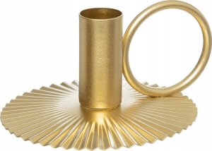 Atmosphera Metalowy świecznik na prążkowanej podstawce 1