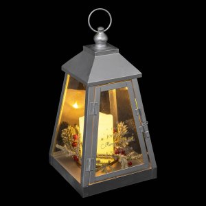 Atmosphera Metalowy lampion ze świeczką LED, 32 x 17 cm 2