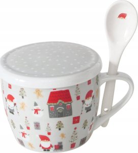 Boltze Świąteczny kubek jumbo z pokrywką i łyżeczką MONTI, 600 ml 1