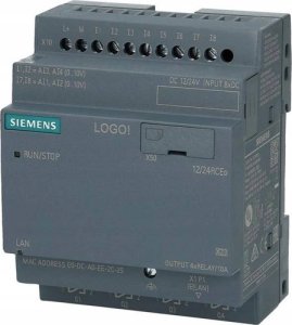 Siemens LOGO! 12/24RCEO, logiskmodul, forsyningsspænding / I/O: 12/24 V DC/relæ, 8 DI (4 AI)/4 DO, uden disp 1