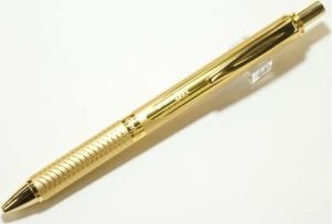 Pentel Pentel EnerGel BL407X-A Tintenroller 0,7 mm mit Druckmechanismus Stahl | Gold 4