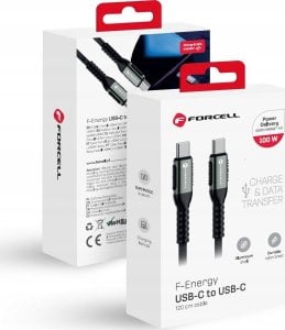 Kabel USB ForCell FORCELL F-ENERGY C263 kabel Typ C do Typ C QC4.0 PD 5A 240W Cafule 1,2 m czarny 1