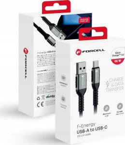 Kabel USB ForCell USB-A - USB-C 1.2 m Czarny 2