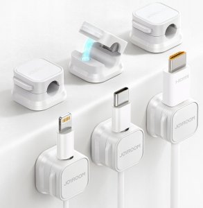Joyroom Organizer kabli Joyroom JR-ZS368 magnetyczny - biały (6 szt.) 6