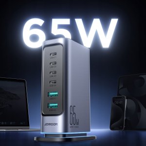 Ładowarka Joyroom Ładowarka Joyroom JR-TCM02 wieloportowa GaN 65W EU 4x USB-C 2x USB-A - ciemnoszara 7