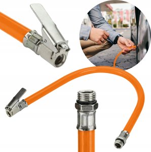 VERGIONIC WĘŻYK DO POMPOWANIA KÓŁ KOŁO WĄŻ PRZEWÓD POMPKI PISTOLETU 40cm 1/4 2