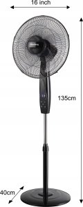 Wentylator Klausberg WENTYLATOR PODŁOGOWY Z PILOTEM I TIMEREM 40CM 50W KLAUSBERG KB-7718 3