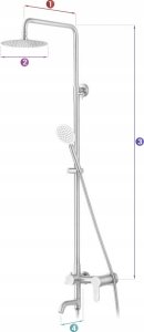 Zestaw prysznicowy Fala KOLUMNa PRYSZNICOWa STEELY 3 7
