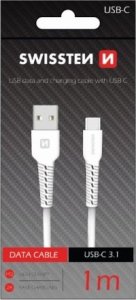 Kabel USB Swissten Basic Uniwersalny Quick Charge 3.1 USB-C Kabel do Danych i Ładowania 1m Biały 2