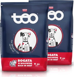Teo Karma sucha dla psa TEO bogata w wołowinę 2 x 9 kg 1