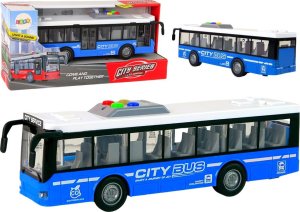 LeanToys Autobus Na Baterie Światła Dźwięki Napęd Frykcyjny Niebieski 1:16 1