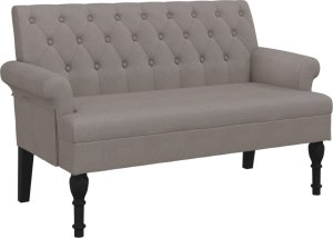 vidaXL vidaXL Ławka z oparciem, kolor taupe, 120x62x75,5 cm, tkanina 2
