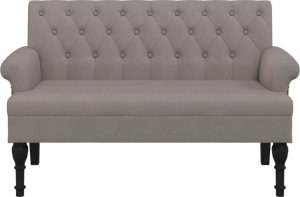 vidaXL vidaXL Ławka z oparciem, kolor taupe, 120x62x75,5 cm, tkanina 3