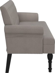 vidaXL vidaXL Ławka z oparciem, kolor taupe, 120x62x75,5 cm, tkanina 4