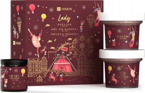 Alkotest HISKIN_SET Lady peeling do ciala 200ml + sól do kąpieli 200ml + świeca sojowa 100ml 1