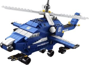 LeanToys Helikopter Śmigłowiec Policyjny Klocki Konstrukcyjne 6w1 Niebieski 1000ele. 2