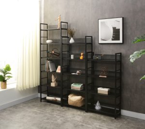 Signal Regał 4 półki na książki metalowy RAW R4 czarny 2