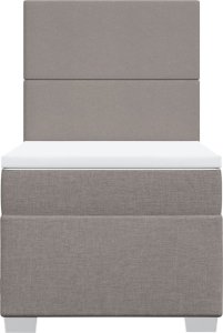 vidaXL vidaXL Łóżko kontynentalne z materacem, taupe, tkanina, 80x200 cm 6
