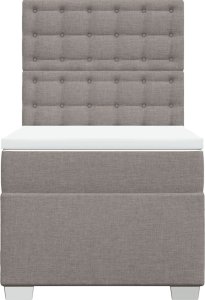vidaXL vidaXL Łóżko kontynentalne z materacem, taupe, tkanina, 80x200 cm 6